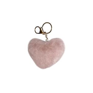 NEW Pink Heart Plush Keychain Keyring Bag Charm